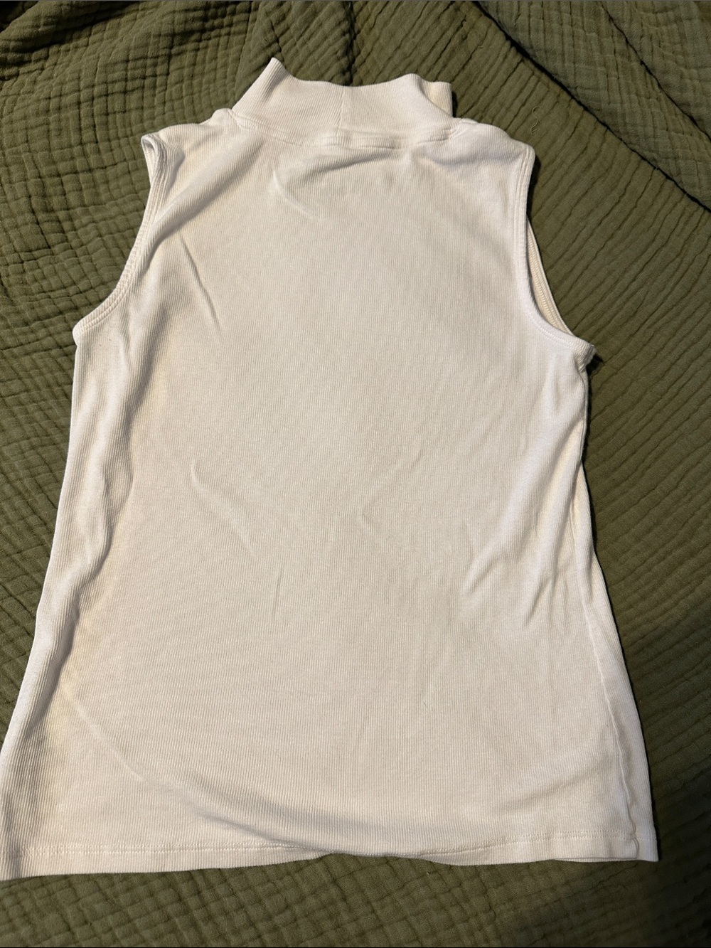 Rachel Zoe White Sleeveless Mock Neck Cotton Blend Top - Picture 4 of 4